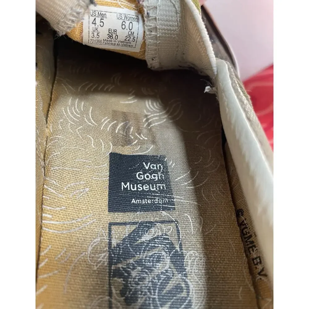 Vans Shoes Mens Size 4.5 Van Gogh Museum Skull Slip On Canvas Art Limited